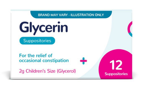 Glycerin 2g For Constipation Childrens Size – 12 Suppositories (Brand May Vary)