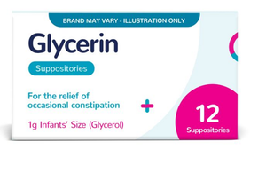 Glycerin 1g For Constipation Infant Size – 12 Suppositories (Brand May Vary)