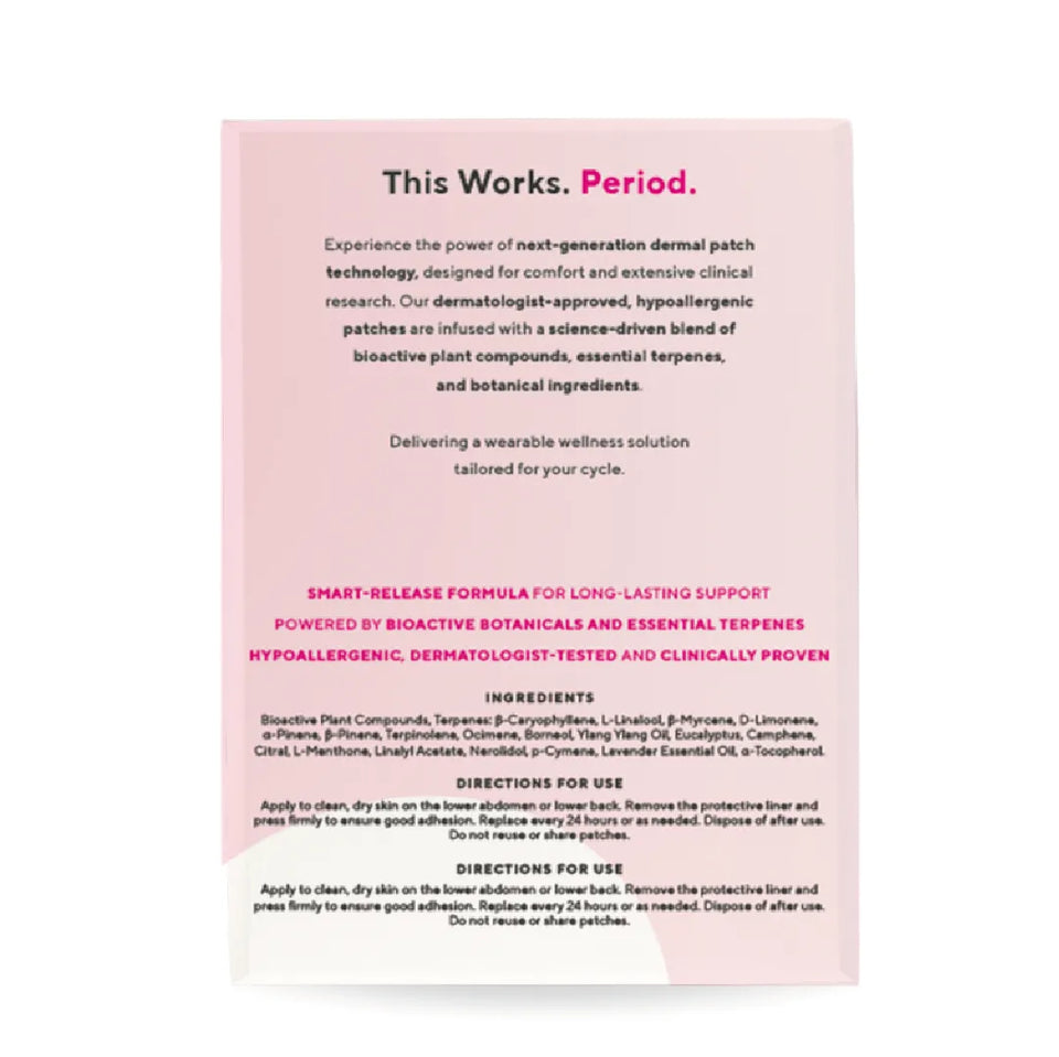 it works… Period 250mg Dermal Patches (5 Patches)1