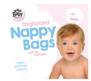 Nappy Bags Tie Handle Fragranced Scented Baby Nappies Wipes Smell Knot Seal Sack