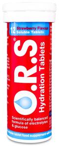 O.R.S. Hydration Tablets Strawberry Flavour – 12 Tablets