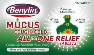 Benylin Mucus Cough & Cold all in one relief tablets 100 mg/250 mg/5 mg 16