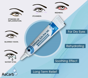 AaCarb Carbomer Eye Gel 0.2% Long Lasting Relief from Dry Eyes, Lubricating 10g