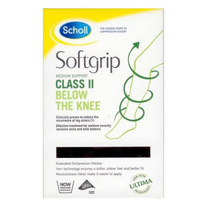 Scholl Softgrip Class 2 - Below the Knee Closed Toe - Compression Hosiery - (Black Colour)