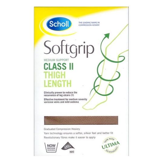 Scholl Softgrip Class 2 - Thigh Length Closed Toe - Compression Hosiery