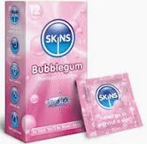 Skins - Bubblegum Flavoured Condoms | 12 Pack