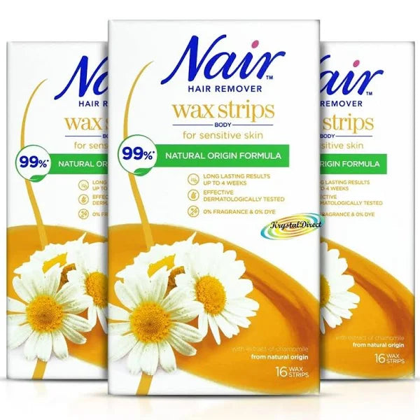 Nair Body Wax Strips with Camomile Extract 16 Strips