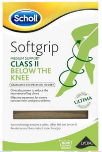 Scholl Softgrip Class 2 Knee Closed Toe Compression Hosiery - (Natural Colour)