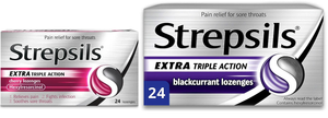 Strepsils Extra Triple Action 24 Lozengers (All Flavours)