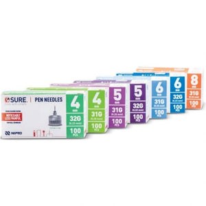 4Sure Pen Needles 31G Choose from 4mm/5mm/6mm/8mm