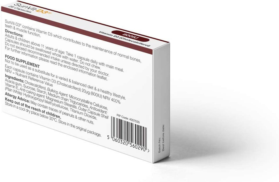 buy Vitamin D3 800IU (28 Daily Capsules)