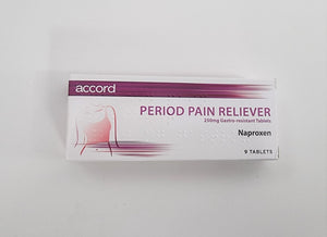 Accord Period Pain Reliever 9 Gastro-resistant Tablets.