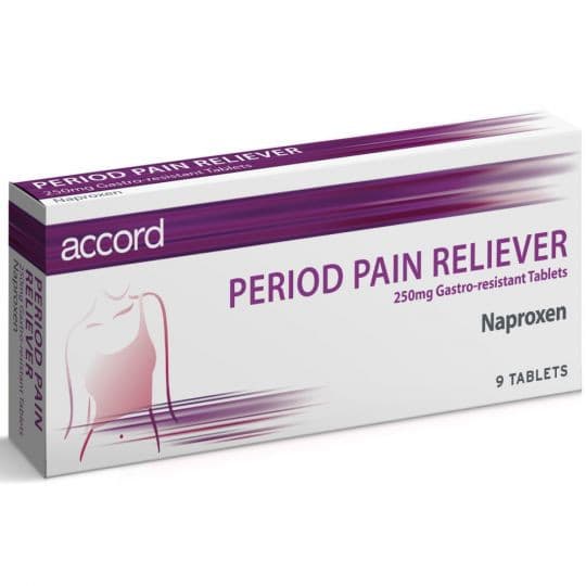 Period Pain Reliever 250mg Tablets 9s.