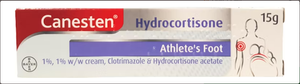 Canesten Clotrimazole Hydrocortisone & Cream 15g - Athletes Foot 1% w/w