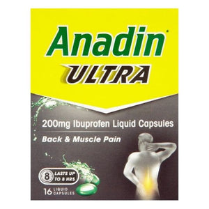 Anadin Ultra 200mg Ibuprofen Liquid Capsules 16s.