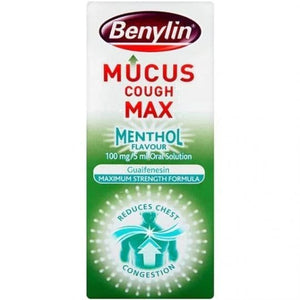 Benylin Mucus Cough Max Menthol Flavour Oral Suspension 150ml.