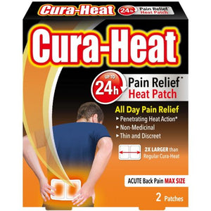 Cura-Heat Back Pain MAX Size - 2 Heat Packs.