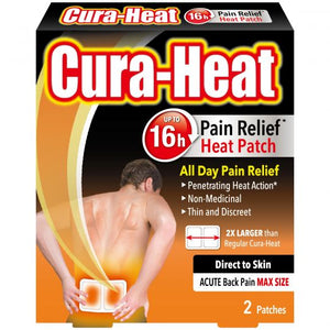 Cura-Heat Direct to Skin Back Pain Max Size 2s.