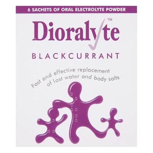 Dioralyte Blackcurrant 6 sachets.