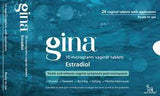 buy Gina treats and relieves vaginal symptoms postmenopause; vaginal dryness, soreness, burning, itching and painful intercourse. Gina contains 10mcgs of estradiol.  Features Gina Treats And Relieves Vaginal Symptoms Postmenopause; - Dryness, - Soreness, - Burning, - Itching - Painful Intercourse  Warning or Restrictions Gina is for postmenopausal women aged 50 years and over who have not had a period for at least one year.
