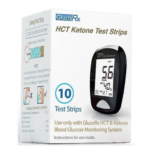 GlucoRx HCT Ketone Test Strips 10s.