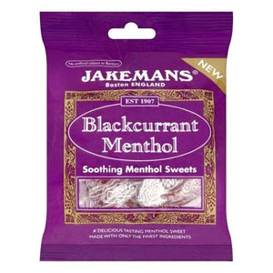 Jakemans Blackcurrant Menthol Soothing Menthol Sweets 100g.
