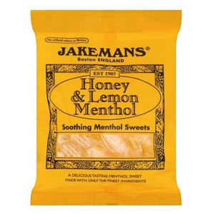Jakemans Honey & Lemon Menthol Soothing Menthol Sweets 100g.