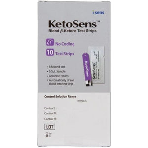 KetoSens Blood Ketone Test Strips 10s.