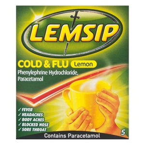 Lemsip Cold & Flu Lemon 5s.