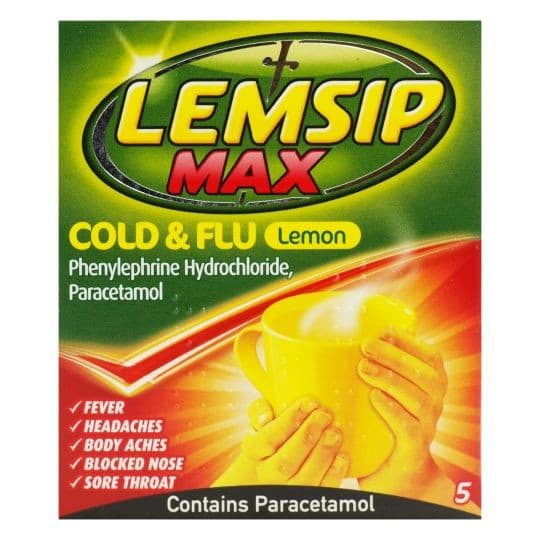 Lemsip Max Cold & Flu Sachets Lemon 5s.