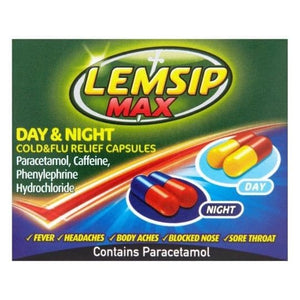 Lemsip Max Day & Night Cold & Flu Relief Capsules 24s.