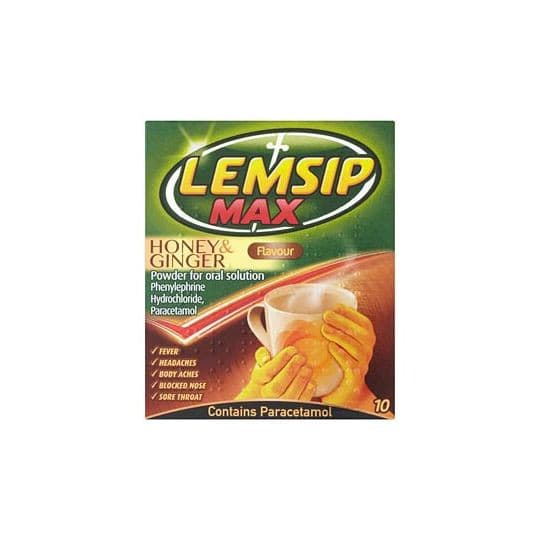 Lemsip Max Honey & Ginger Flavour Sachets 10s.