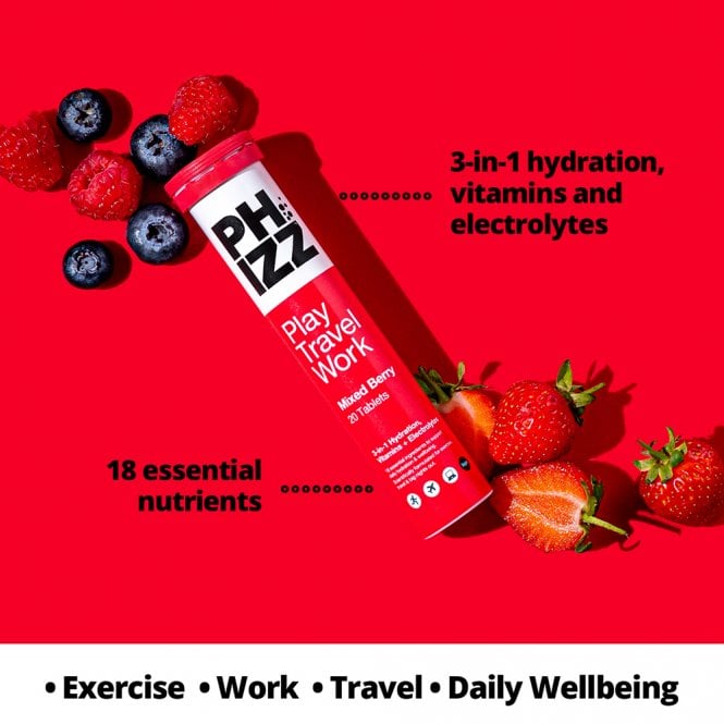 Phizz Mixed Berry 3 in 1 Multivitamin Hydration Tablets 20 Tablets