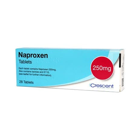 Naproxen 250mg Period Pain Reliever Tablets.