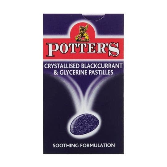 Potter's Crystallised Blackcurrant & Glycerine Pastilles 45g