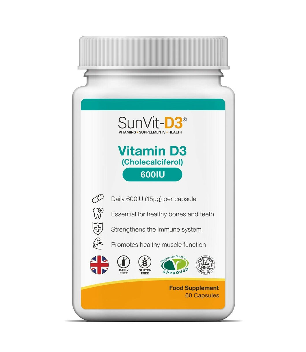 Vitamin D3 600IU (60 Daily Capsules)