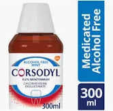 Corsodyl Mint Mouthwash 300ml - (Alcohol Free)