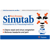 Sinutab Non-Drowsy 15 tablets