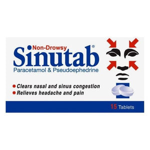 Non-Drowsy Sinutab Tablets 15s.