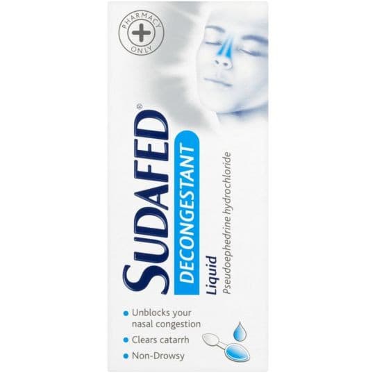 Sudafed Decongestant Liquid 100ml.