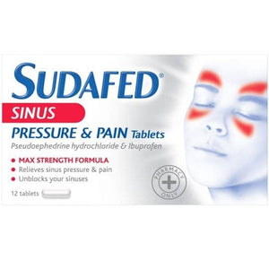 Sudafed Sinus Pressure & Pain Tablets 12s.