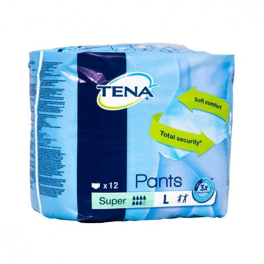 Tena Pants Super Medium (Packet of 12) [Bulk Buy 4 Units]