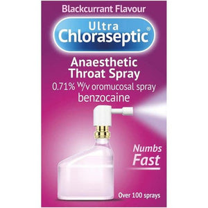 Ultra Chloraseptic Blackcurrant Flavour Anaesthetic Throat Spray 15ml.